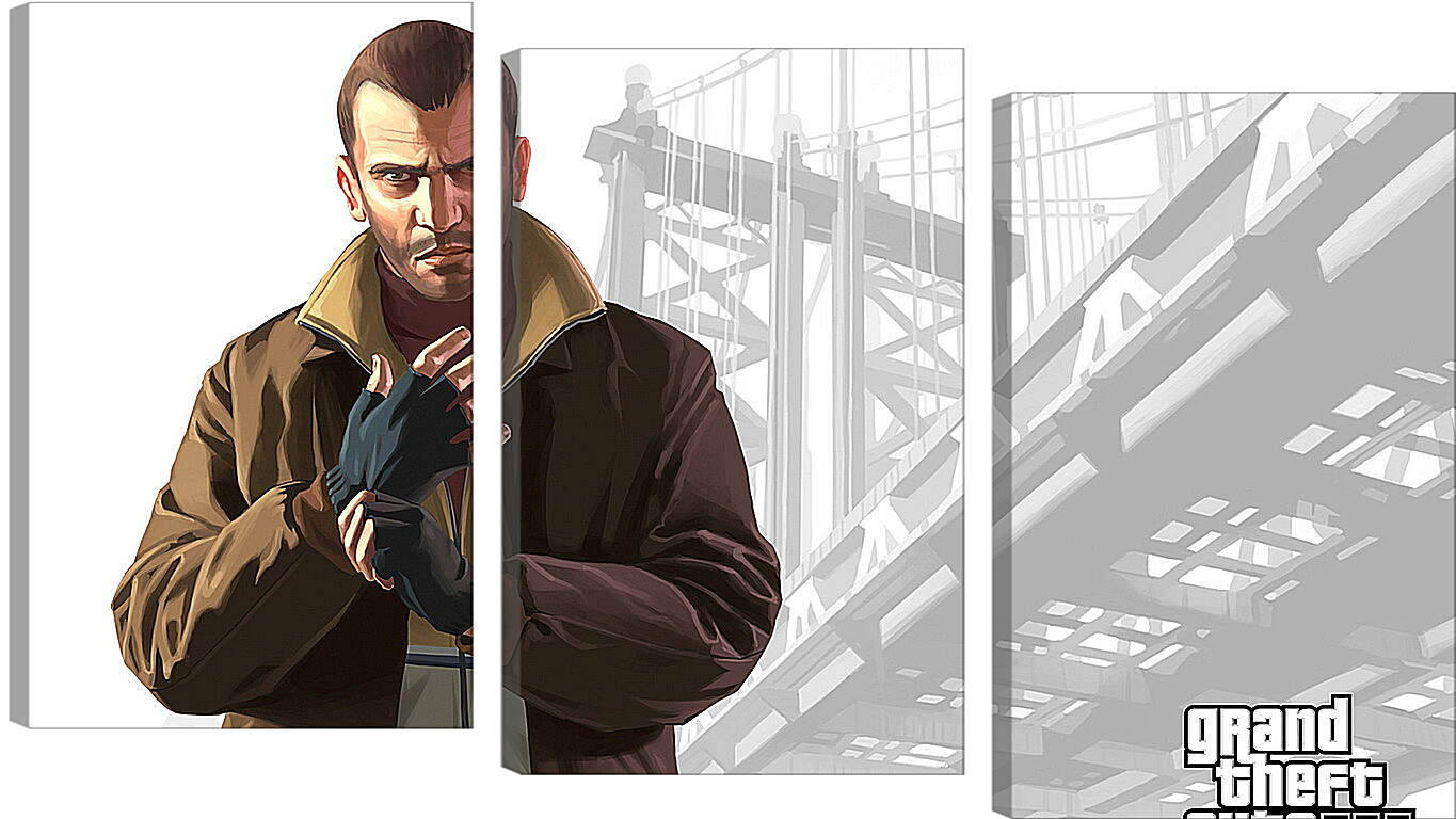 Модульная картина - gta, grand theft auto 4, niko bellic
