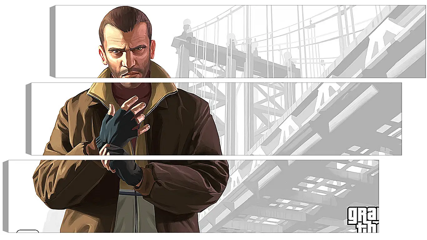 Модульная картина - gta, grand theft auto 4, niko bellic
