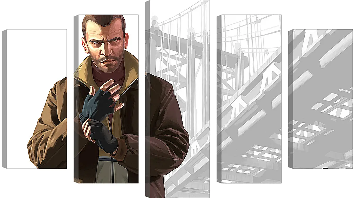 Модульная картина - gta, grand theft auto 4, niko bellic
