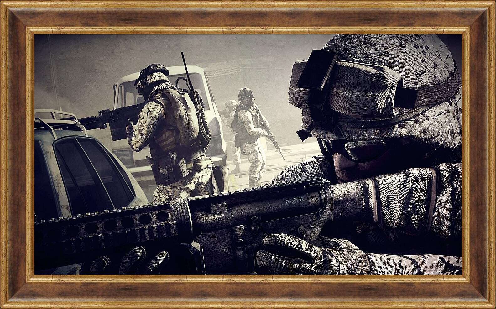 Картина в раме - battlefield 3, soldiers, machine