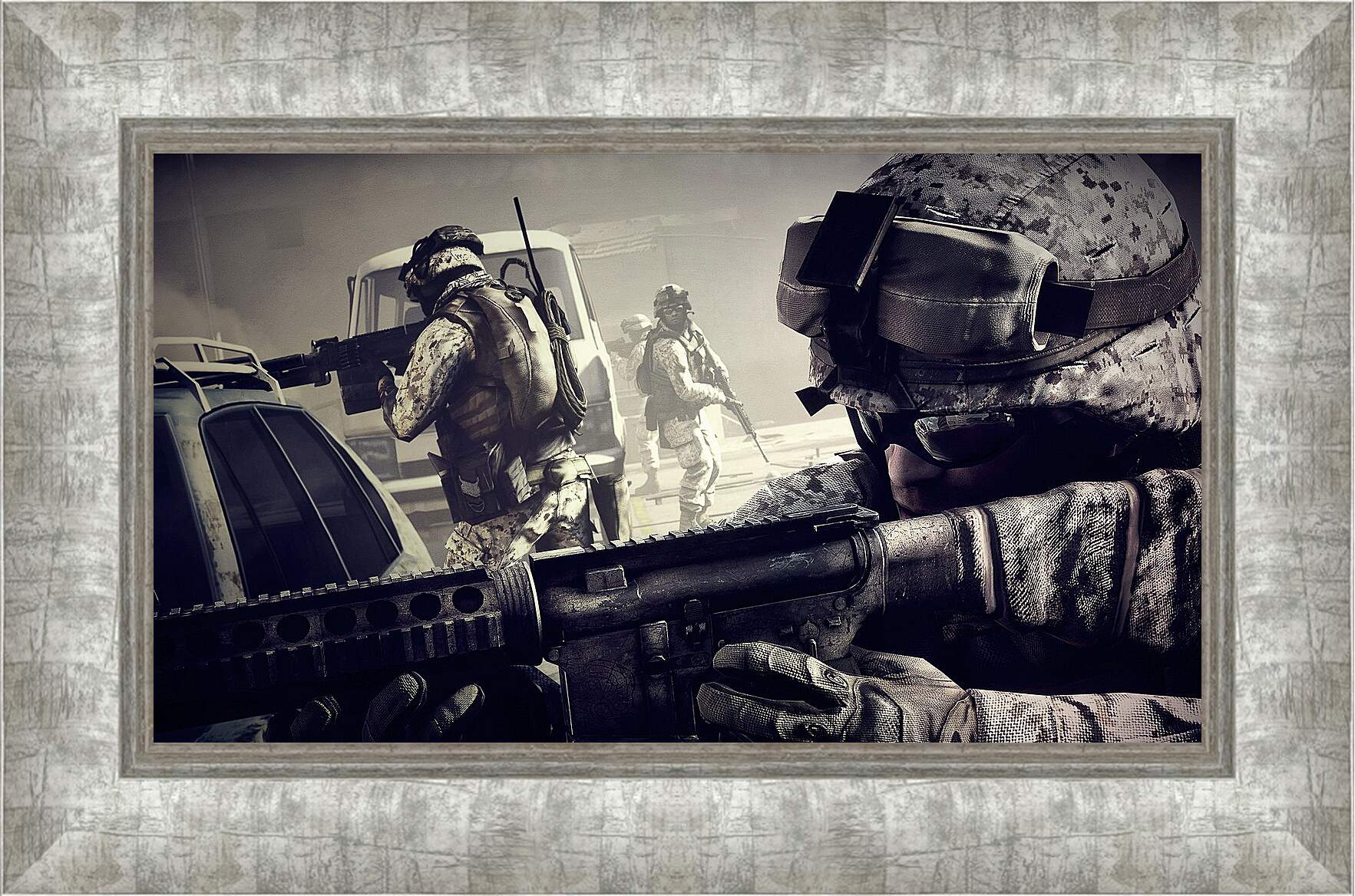 Картина в раме - battlefield 3, soldiers, machine