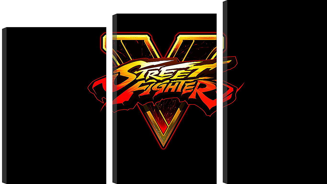 Модульная картина - street fighter v, fighting, logo
