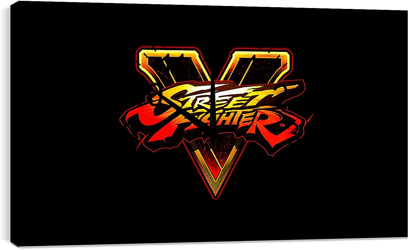 Часы картина - street fighter v, fighting, logo
