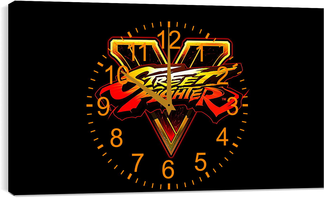 Часы картина - street fighter v, fighting, logo
