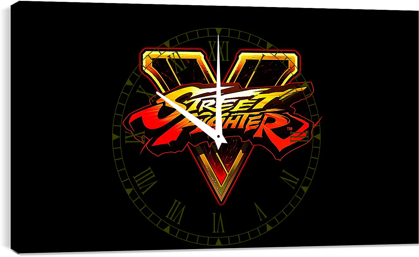 Часы картина - street fighter v, fighting, logo
