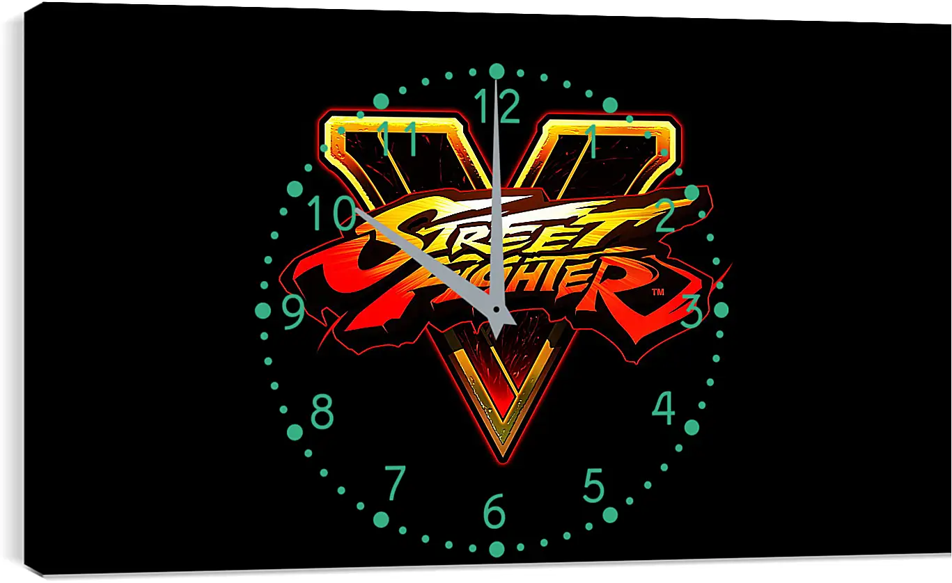 Часы картина - street fighter v, fighting, logo
