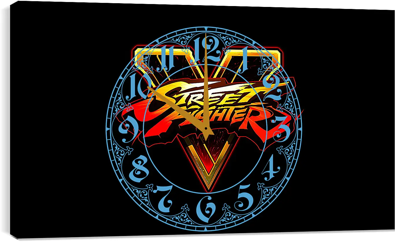 Часы картина - street fighter v, fighting, logo
