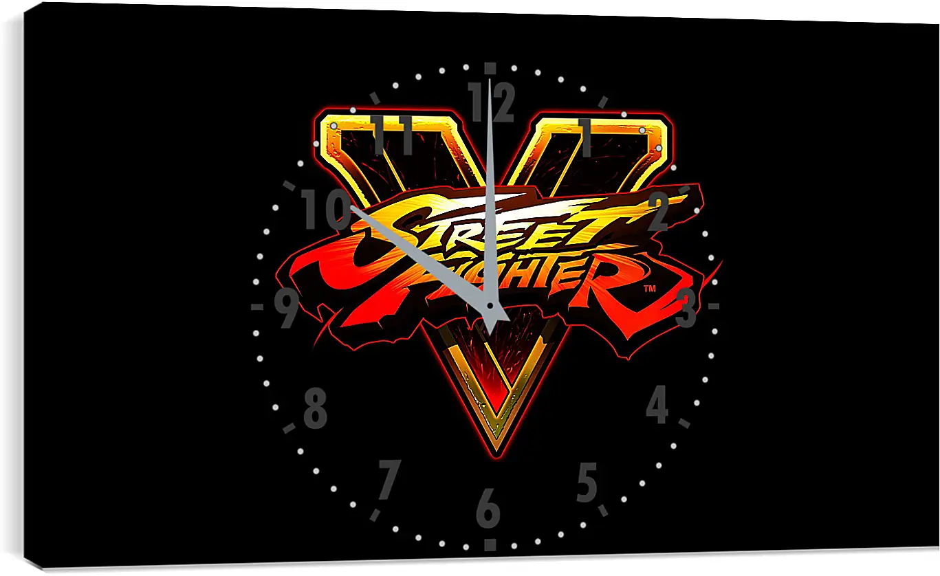 Часы картина - street fighter v, fighting, logo
