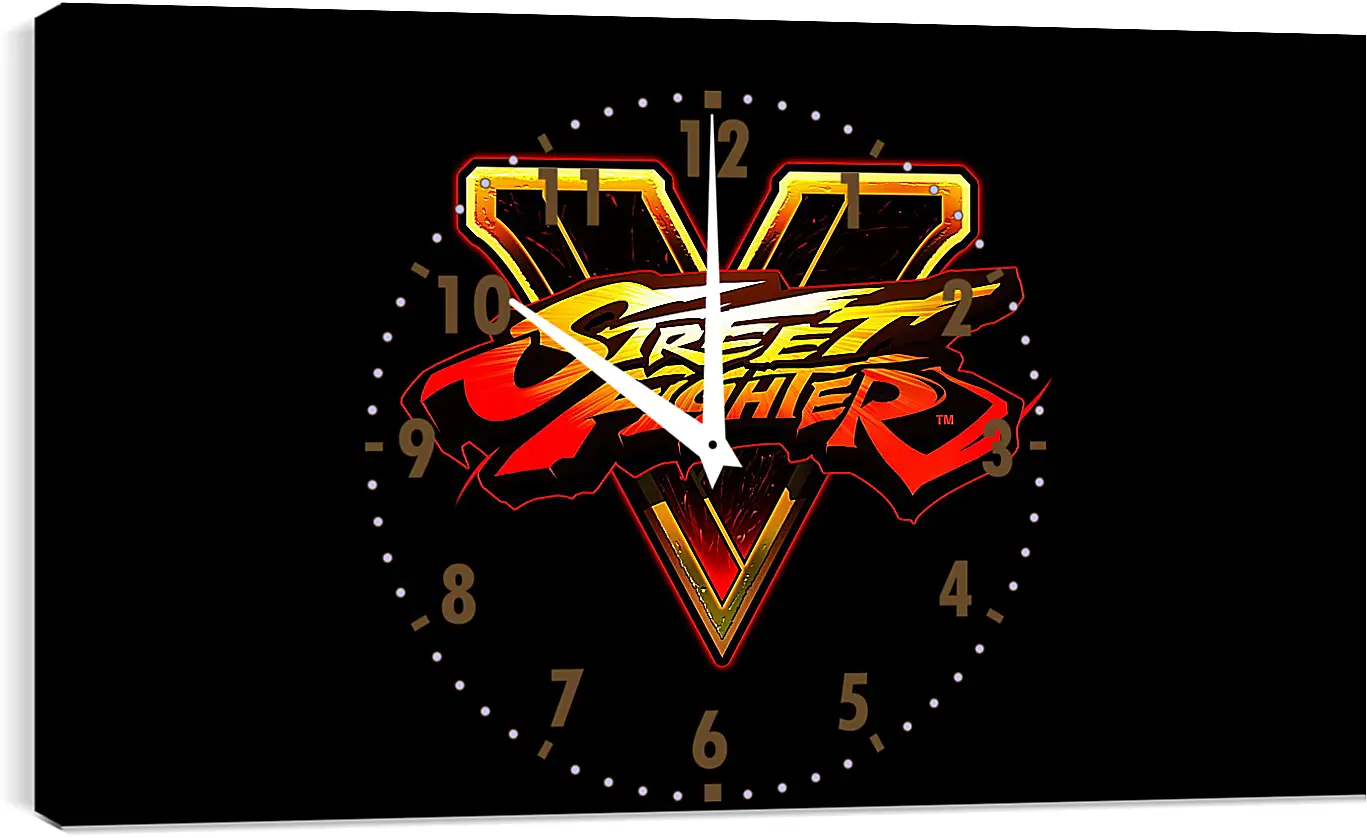 Часы картина - street fighter v, fighting, logo
