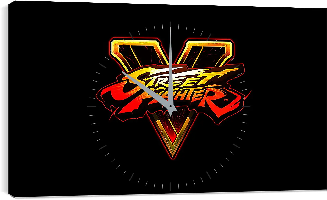 Часы картина - street fighter v, fighting, logo
