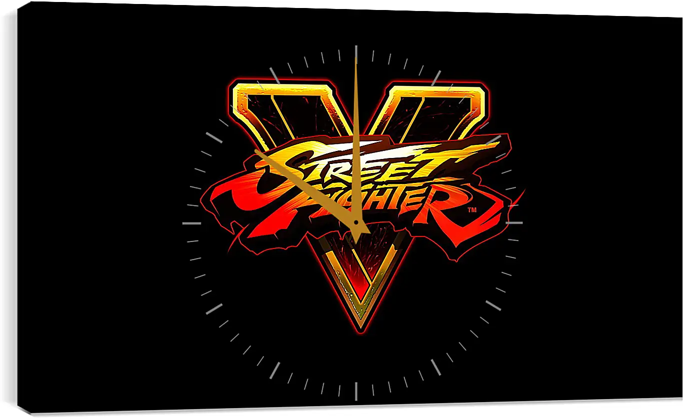 Часы картина - street fighter v, fighting, logo
