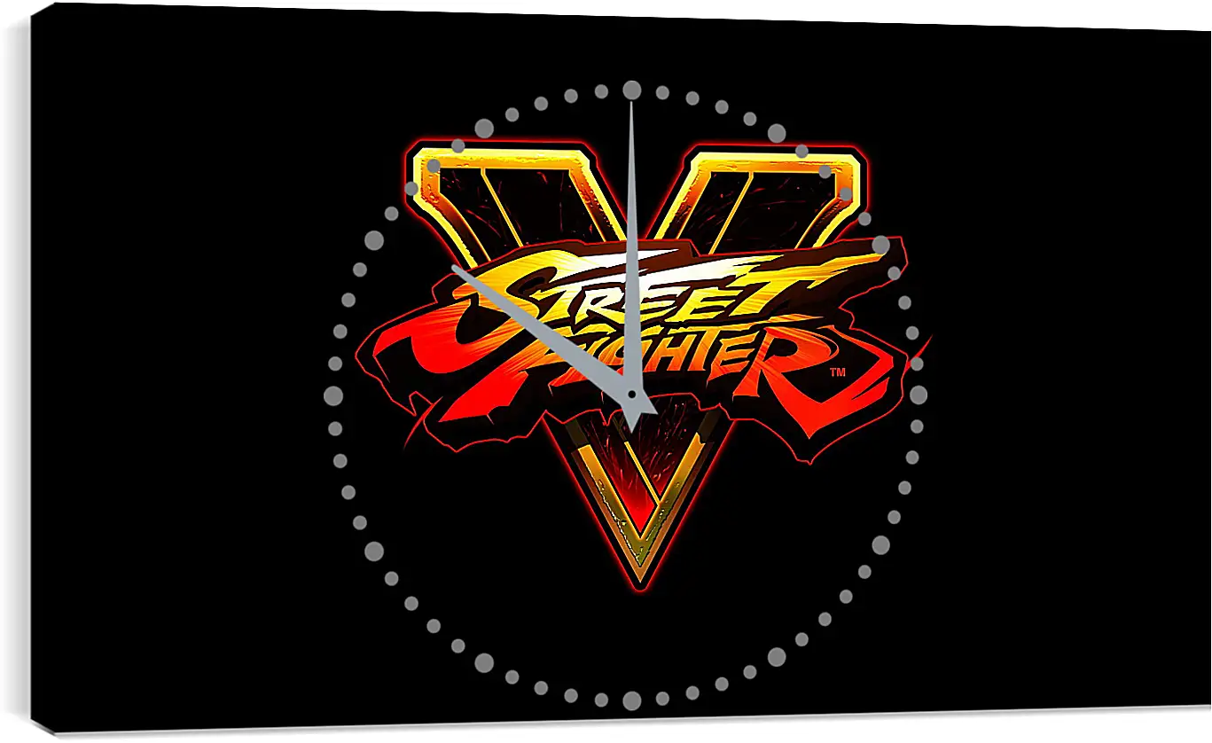 Часы картина - street fighter v, fighting, logo
