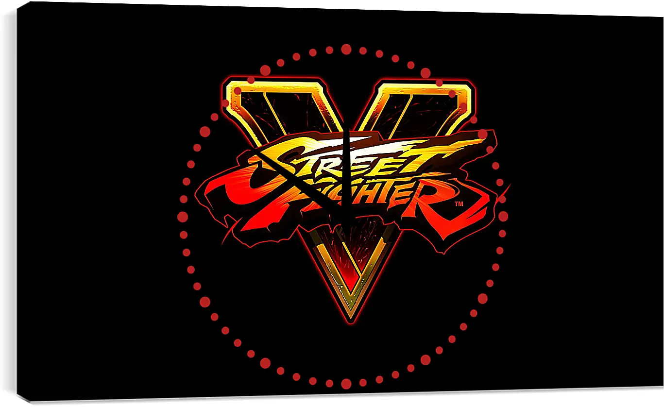 Часы картина - street fighter v, fighting, logo
