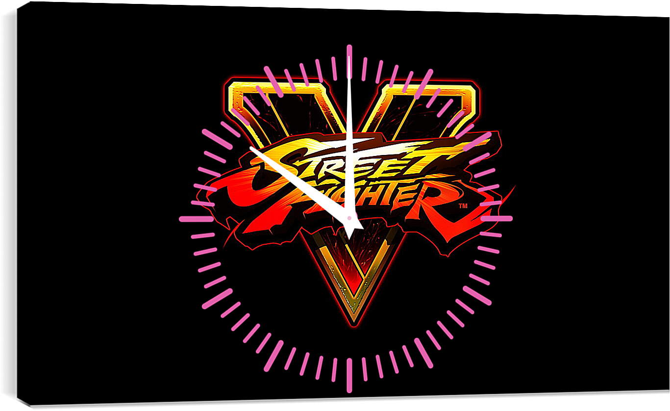 Часы картина - street fighter v, fighting, logo

