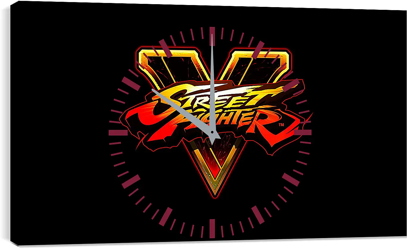 Часы картина - street fighter v, fighting, logo
