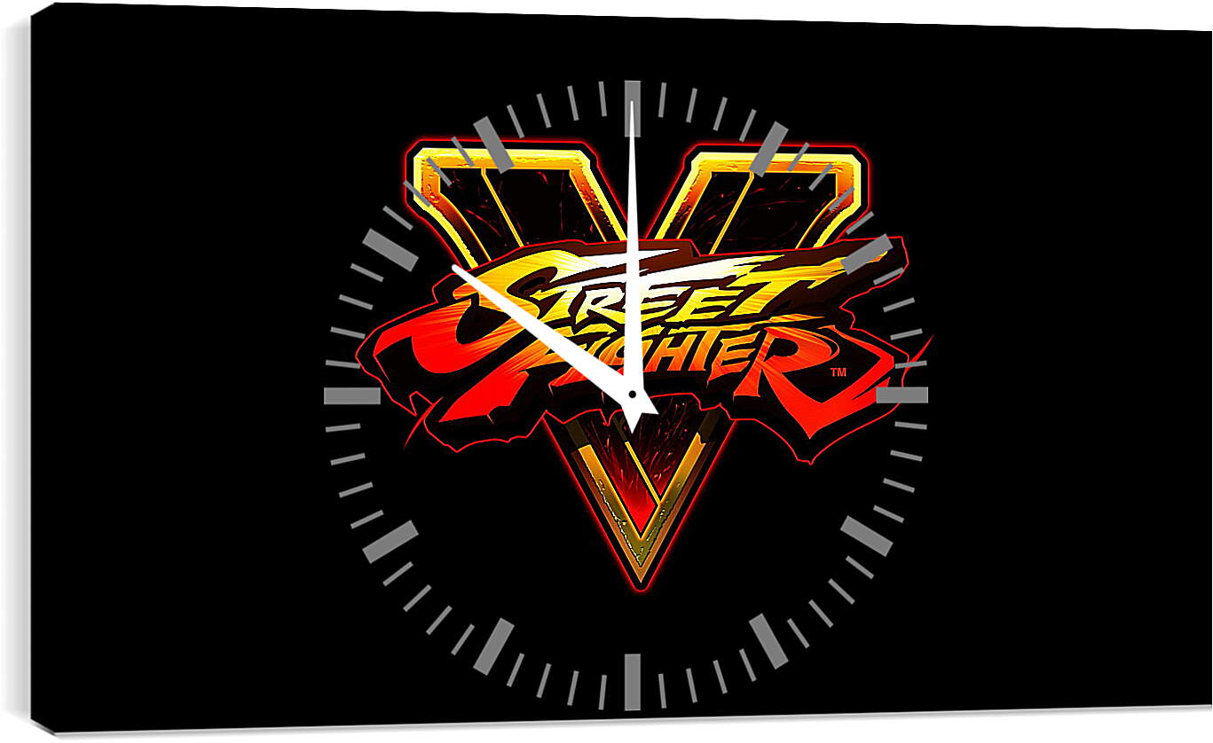 Часы картина - street fighter v, fighting, logo
