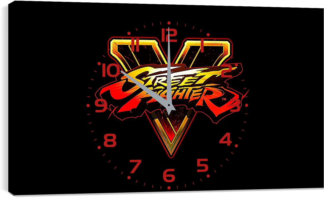 Часы картина - street fighter v, fighting, logo
