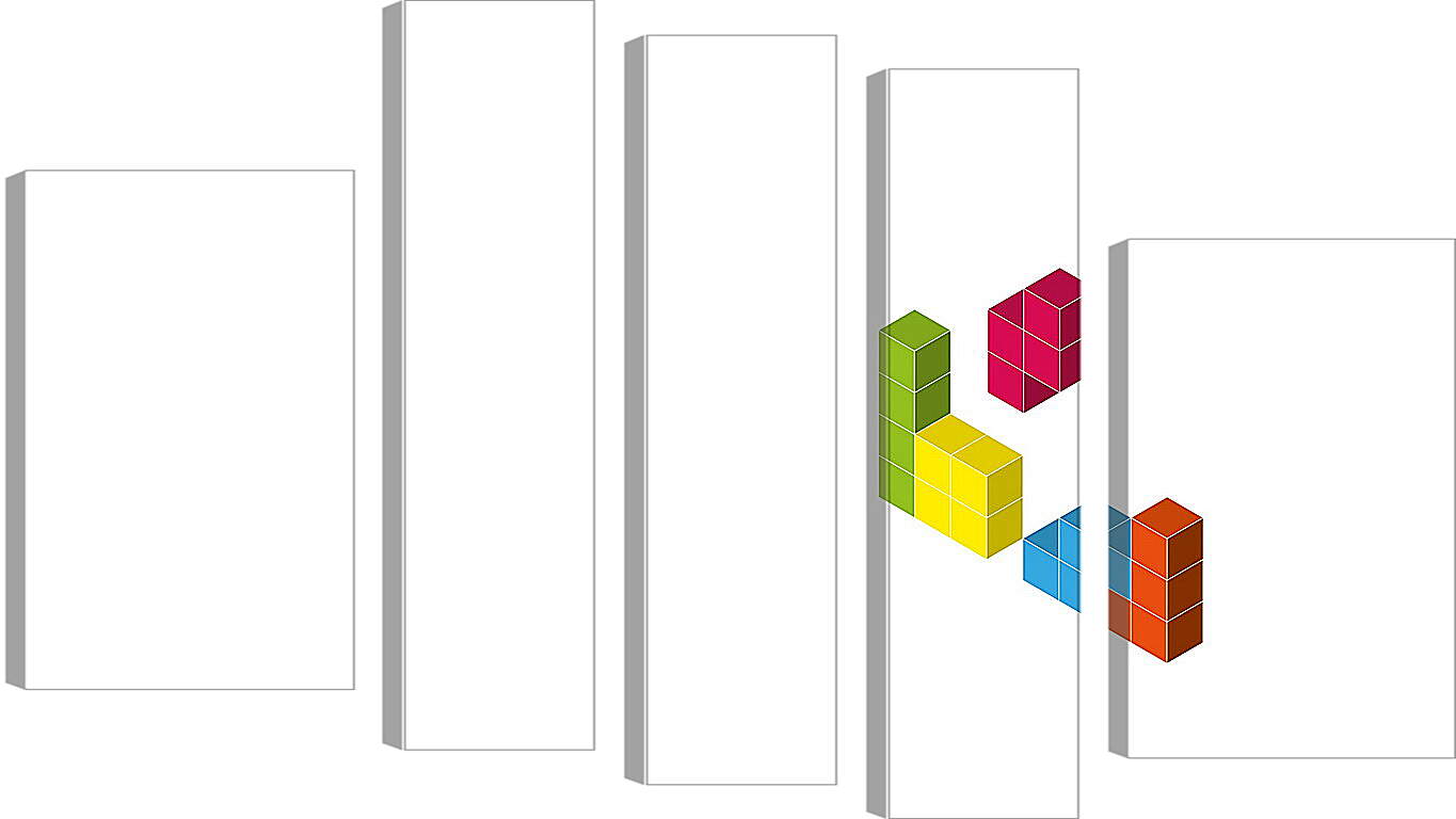 Модульная картина - tetris, cubes, 3d
