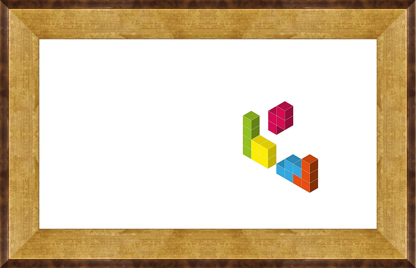 Картина в раме - tetris, cubes, 3d
