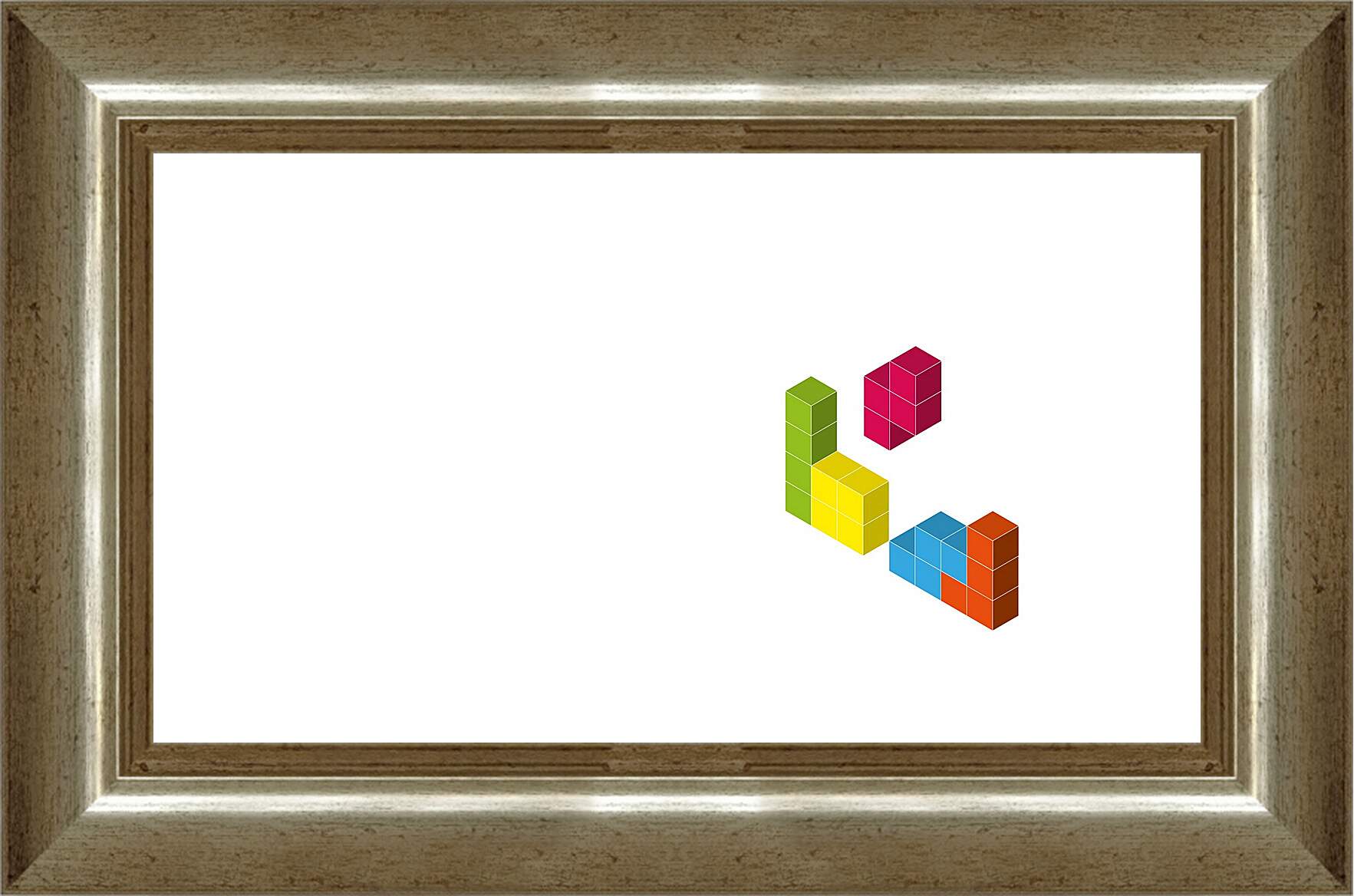 Картина в раме - tetris, cubes, 3d
