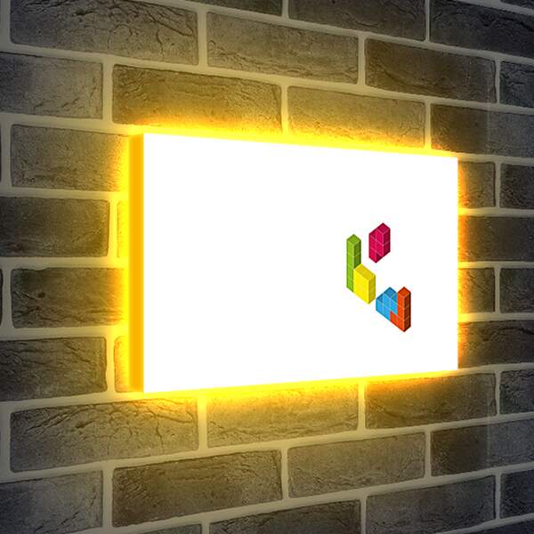 Лайтбокс световая панель - tetris, cubes, 3d
