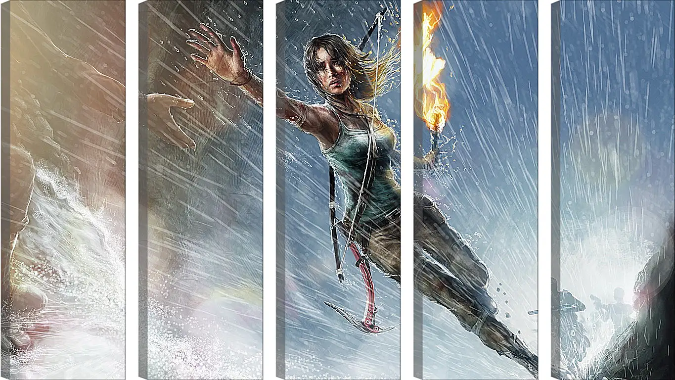 Модульная картина - lara croft, tomb raider, girl