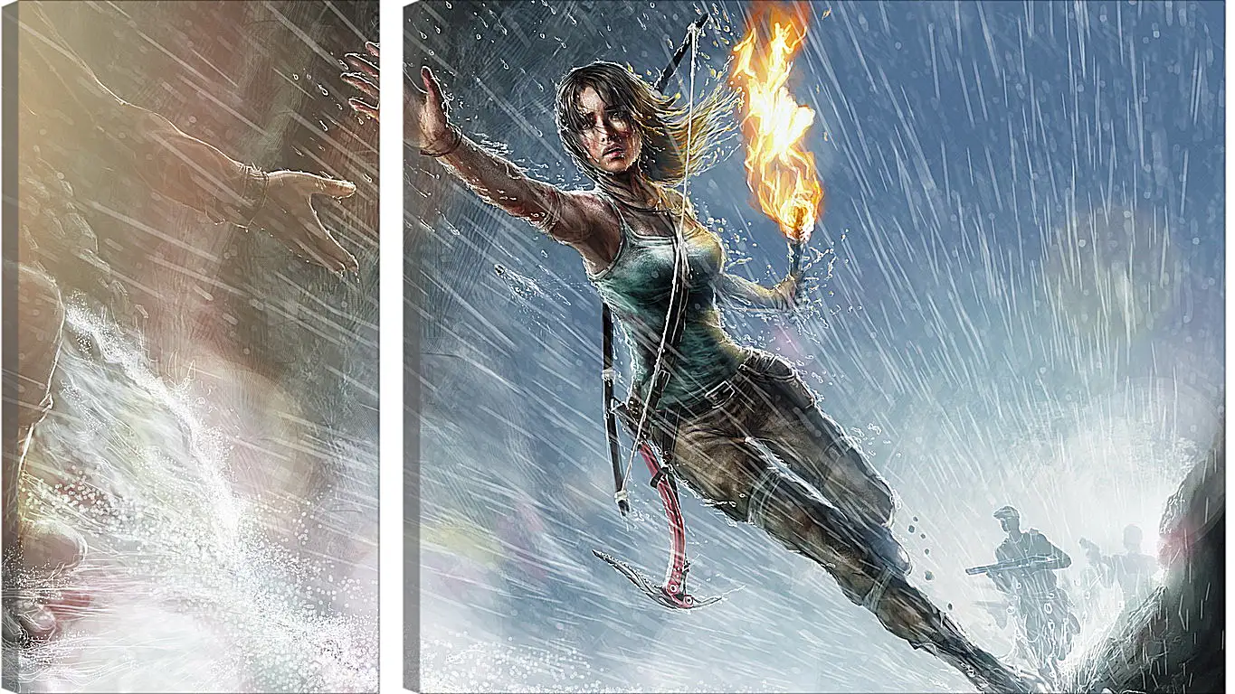 Модульная картина - lara croft, tomb raider, girl