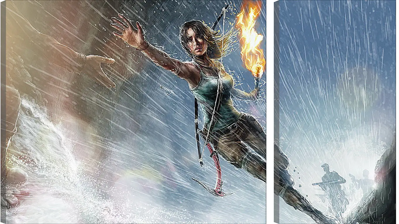 Модульная картина - lara croft, tomb raider, girl