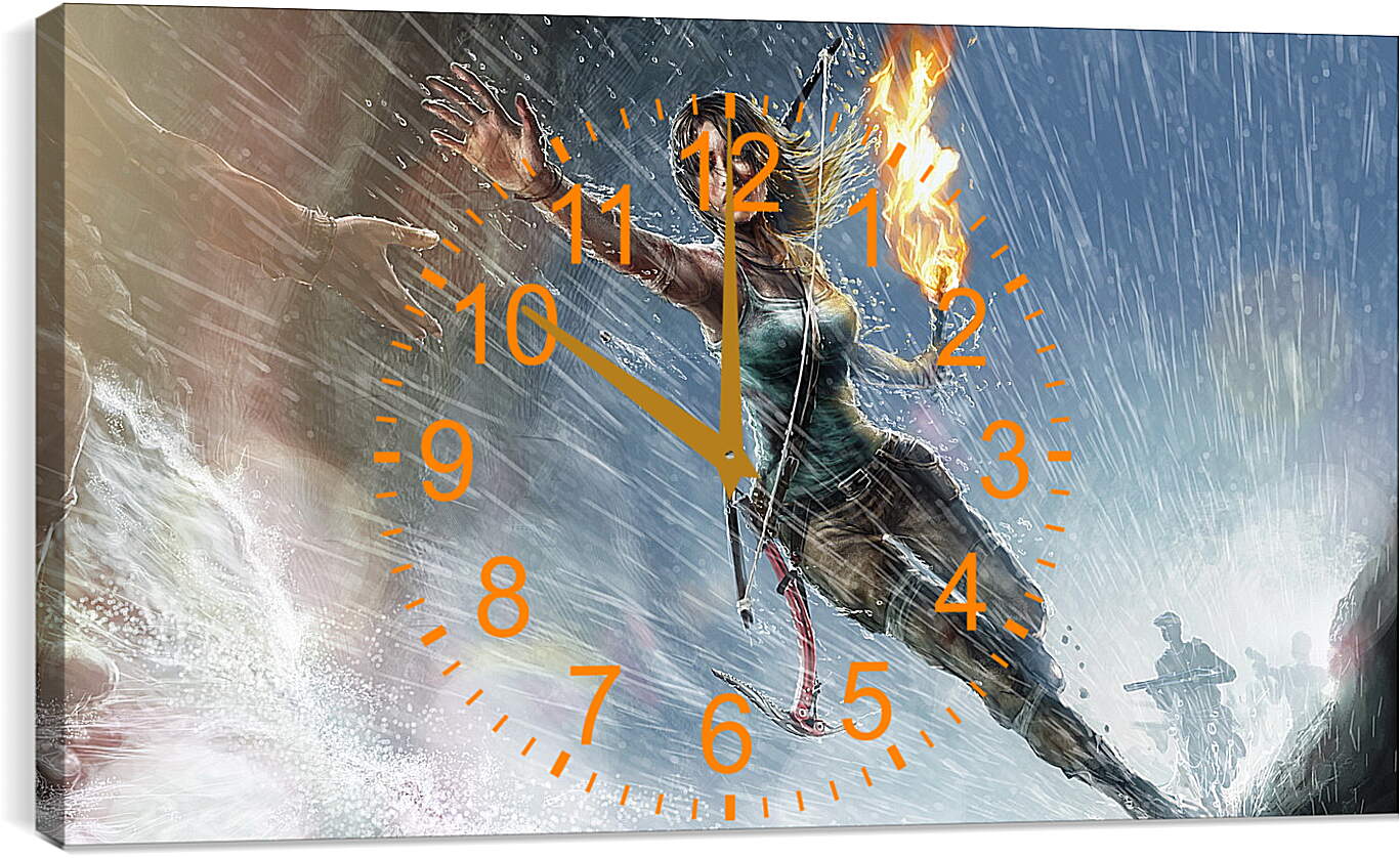 Часы картина - lara croft, tomb raider, girl