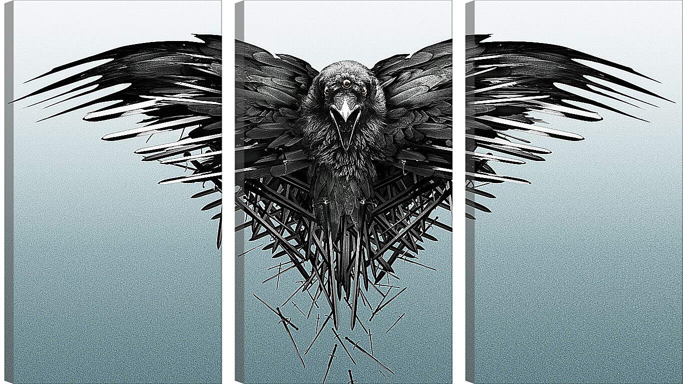 Модульная картина - game of thrones, game, raven
