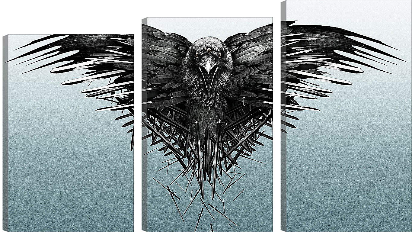 Модульная картина - game of thrones, game, raven
