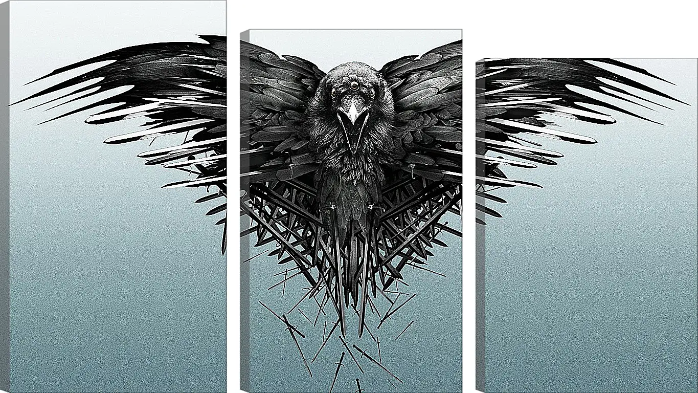 Модульная картина - game of thrones, game, raven
