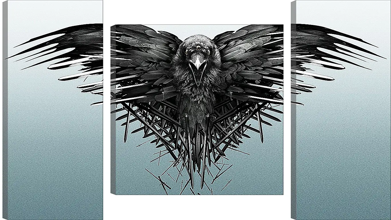 Модульная картина - game of thrones, game, raven
