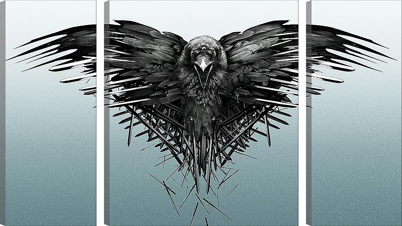 Модульная картина - game of thrones, game, raven
