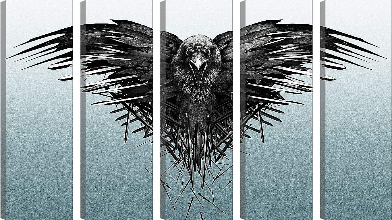 Модульная картина - game of thrones, game, raven
