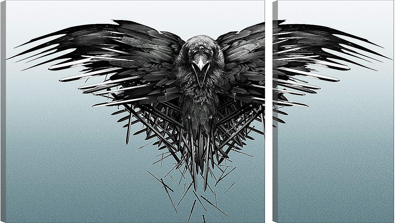 Модульная картина - game of thrones, game, raven
