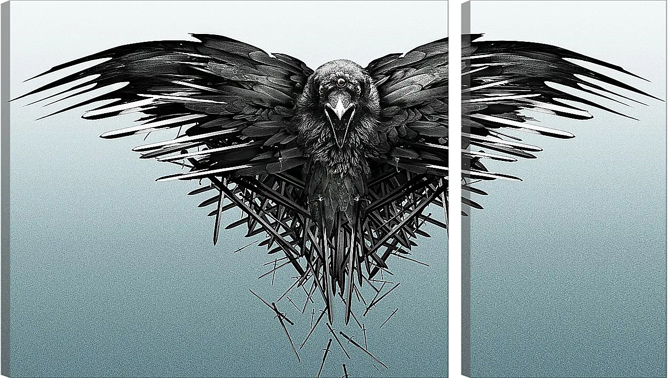 Модульная картина - game of thrones, game, raven
