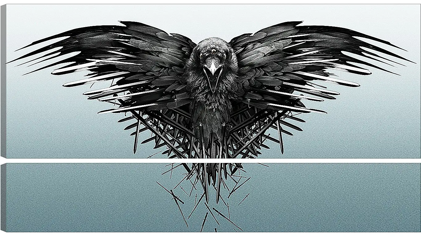 Модульная картина - game of thrones, game, raven
