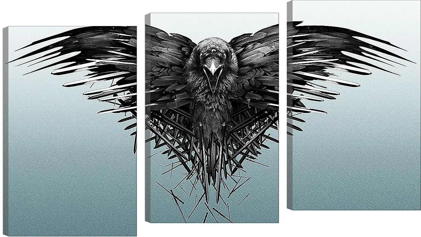 Модульная картина - game of thrones, game, raven
