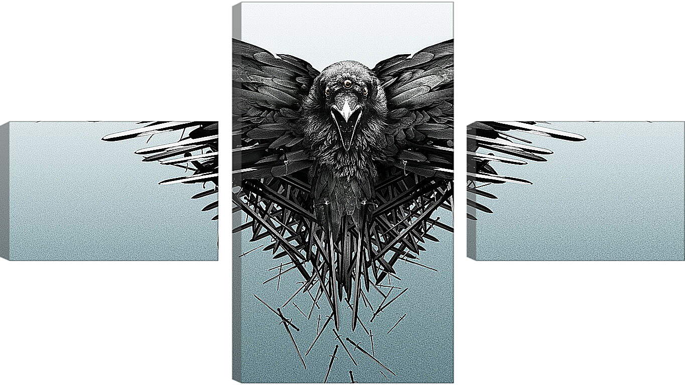 Модульная картина - game of thrones, game, raven
