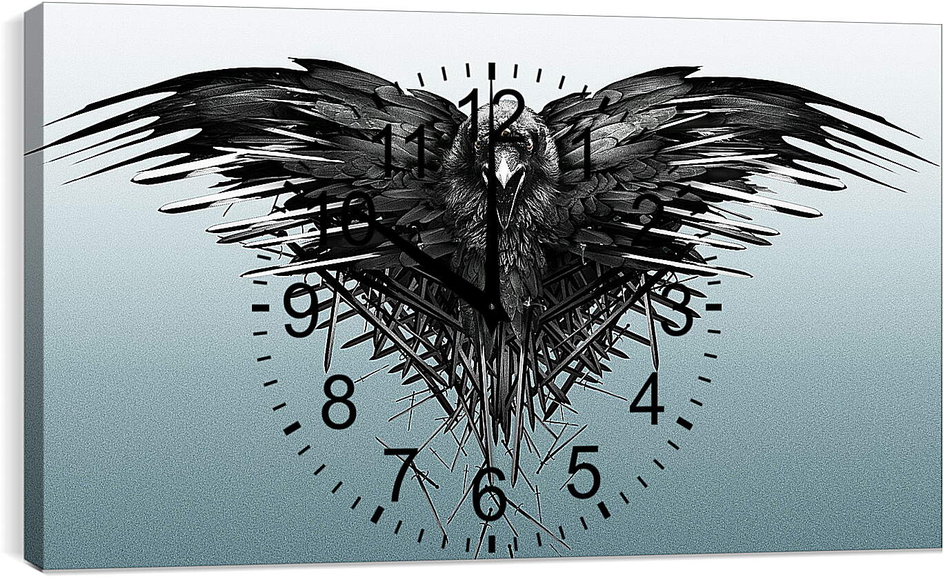 Часы картина - game of thrones, game, raven
