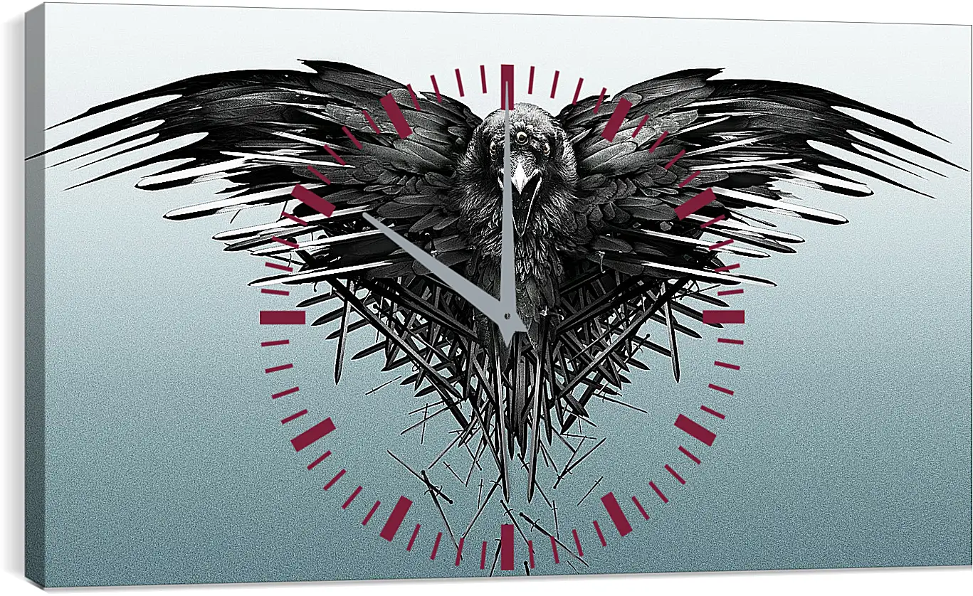 Часы картина - game of thrones, game, raven
