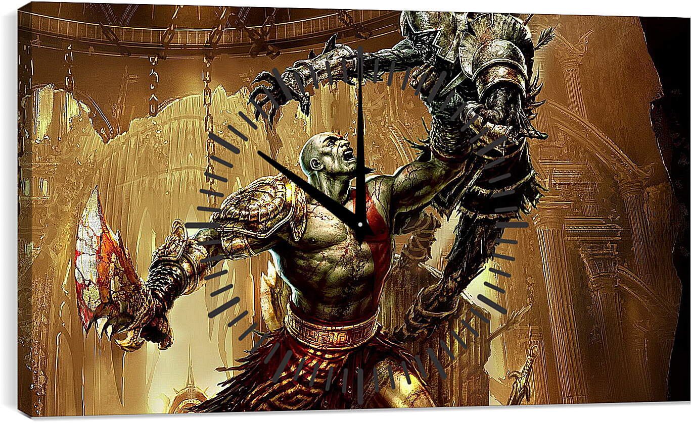 Часы картина - god of war, kratos, battle
