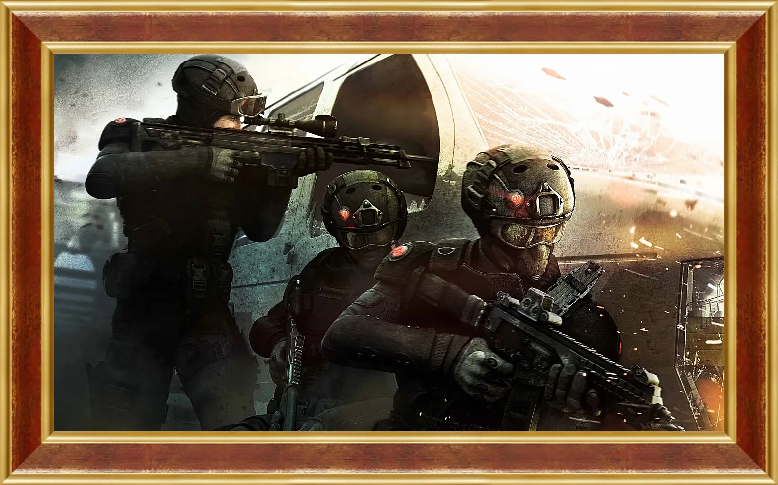 Картина в раме - rainbow 6 patriots, soldiers, weapons
