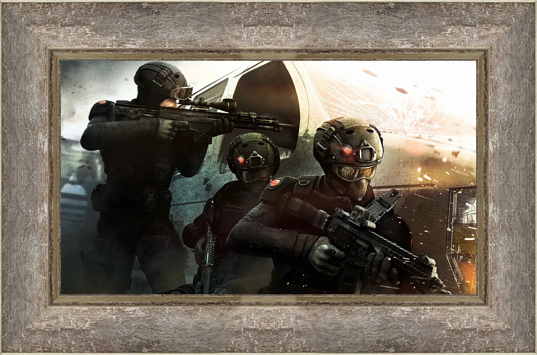 Картина в раме - rainbow 6 patriots, soldiers, weapons
