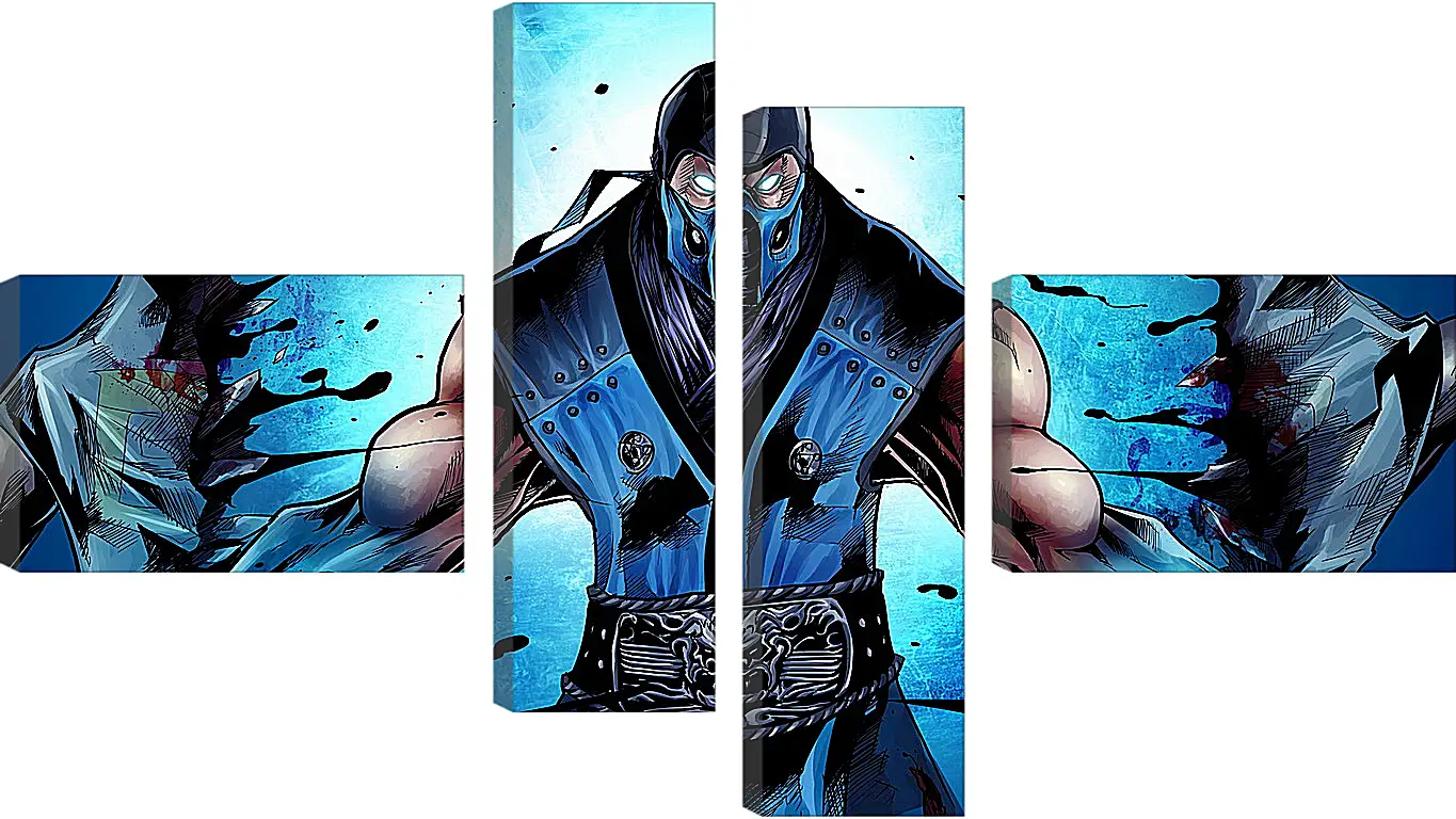 Модульная картина - mortal kombat, sub-zero, ninja