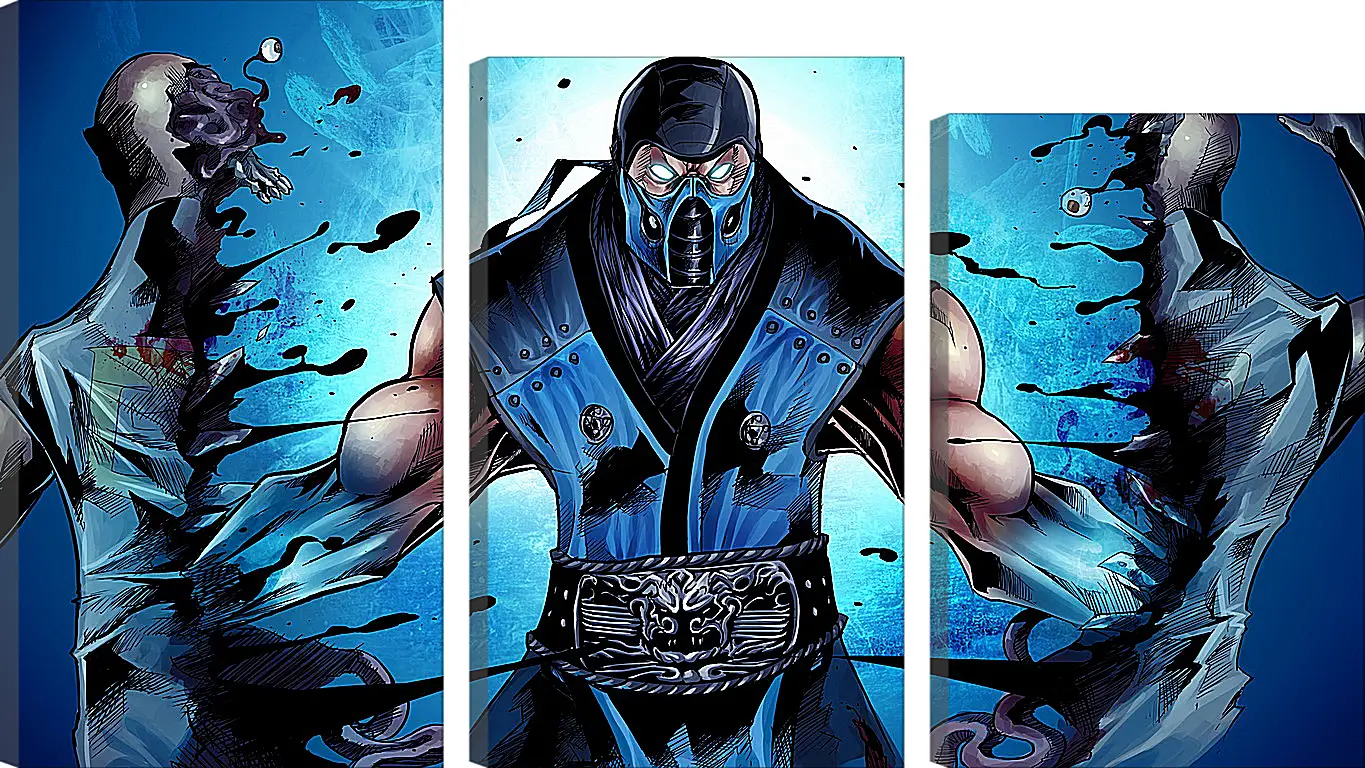 Модульная картина - mortal kombat, sub-zero, ninja