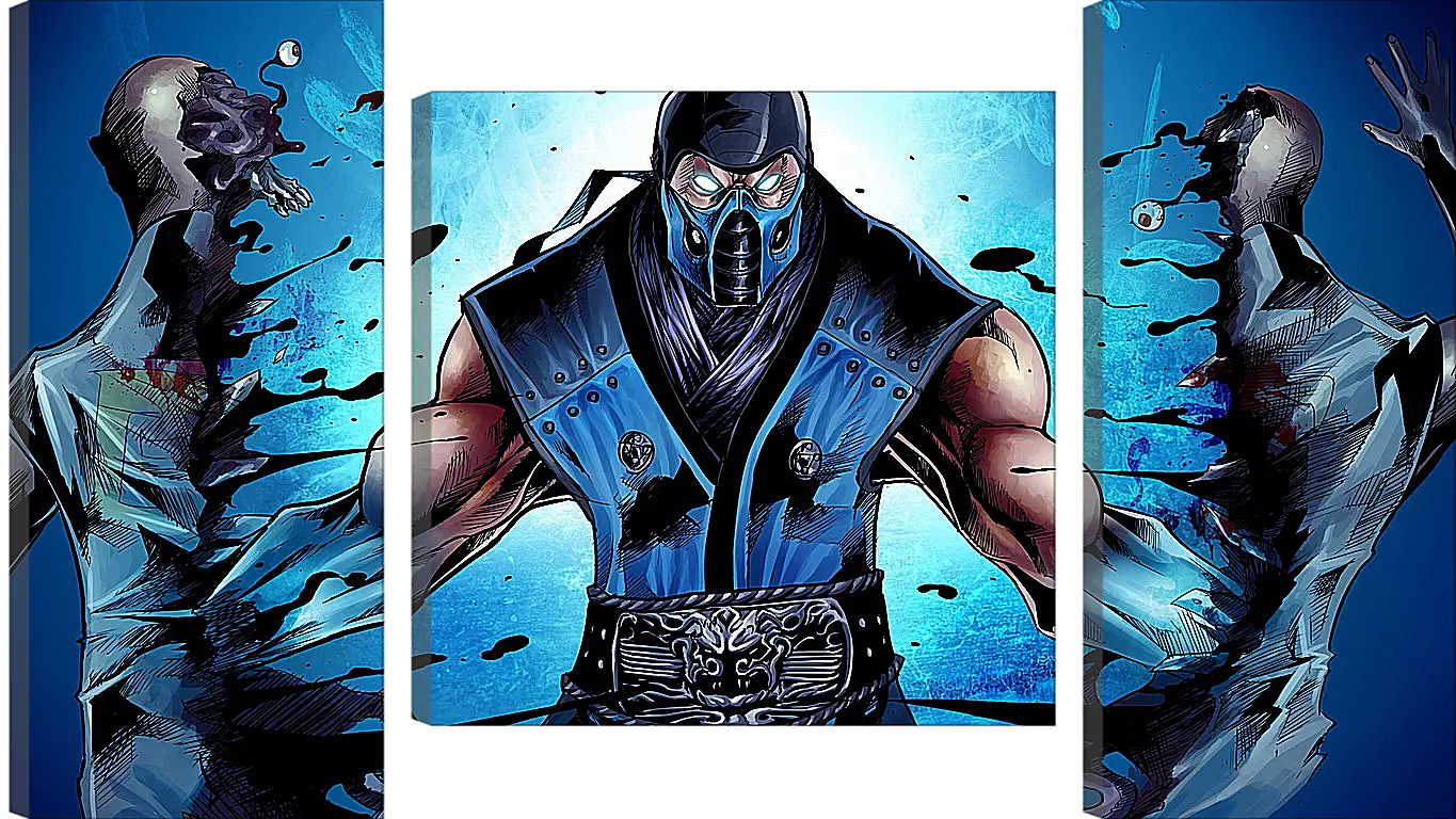 Модульная картина - mortal kombat, sub-zero, ninja