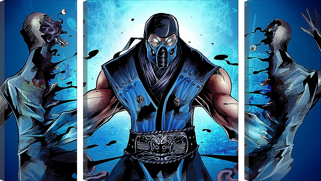 Модульная картина - mortal kombat, sub-zero, ninja