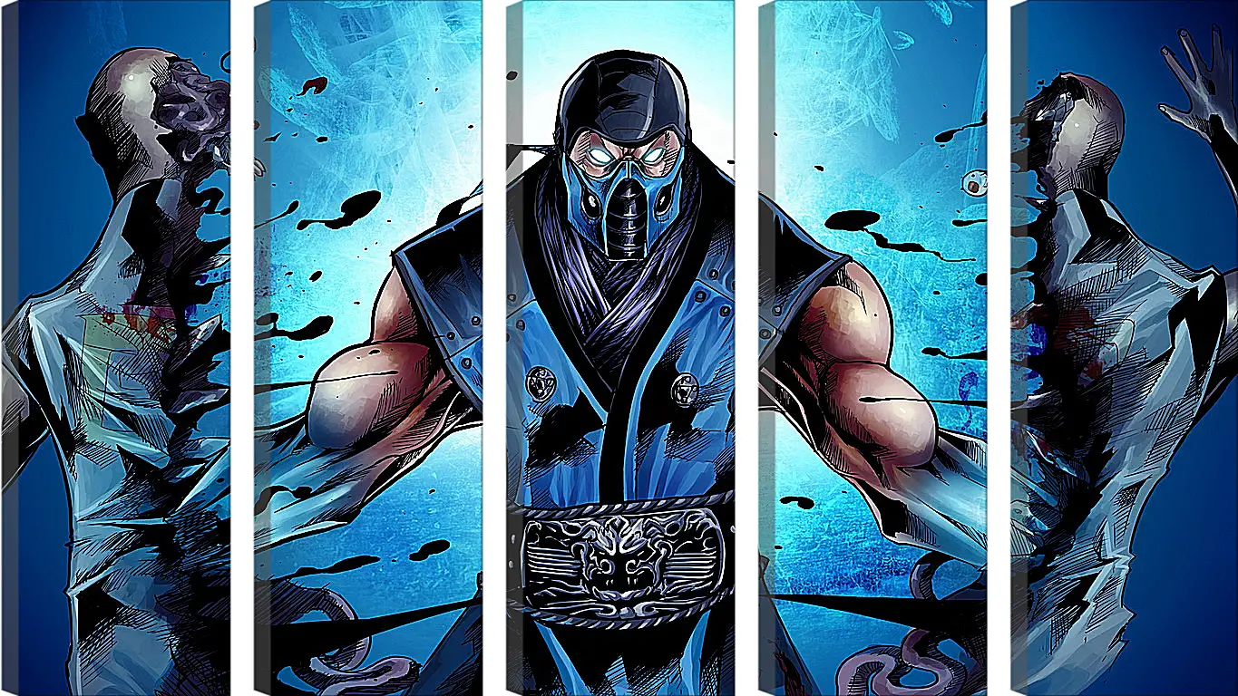 Модульная картина - mortal kombat, sub-zero, ninja